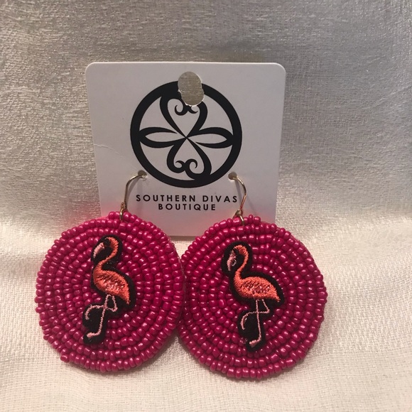 Flamingo Earrings Summer Fun - Picture 1 of 2